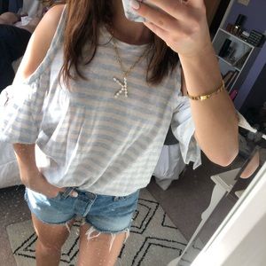 Light Blue and White Loft Top 🤍